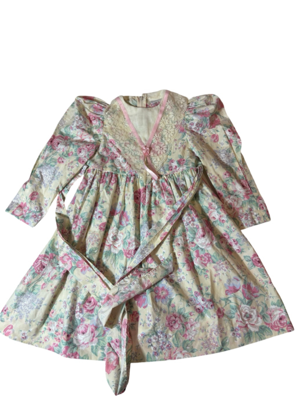 Vintage Ruth of Carolina Cottagecore Floral Lace Prairie Dress Girls 6X